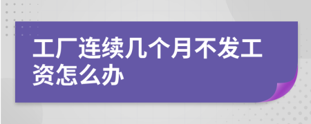 工厂连续几个月不发工资怎么办