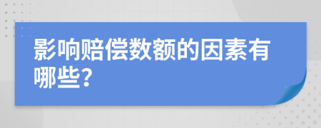 影响赔偿数额的因素有哪些？