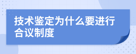 技术鉴定为什么要进行合议制度