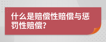 什么是赔偿性赔偿与惩罚性赔偿？
