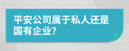 平安公司属于私人还是国有企业？