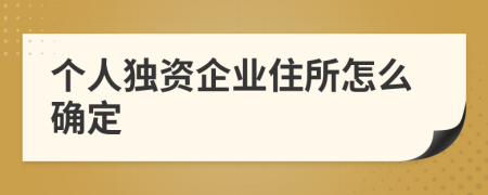 个人独资企业住所怎么确定