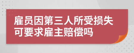 雇员因第三人所受损失可要求雇主赔偿吗