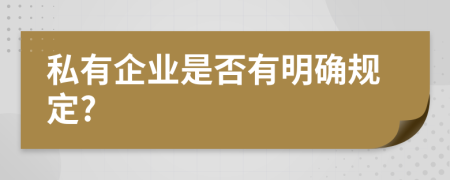 私有企业是否有明确规定?