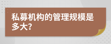 私募机构的管理规模是多大？