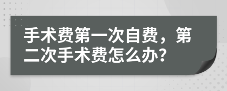 手术费第一次自费，第二次手术费怎么办？