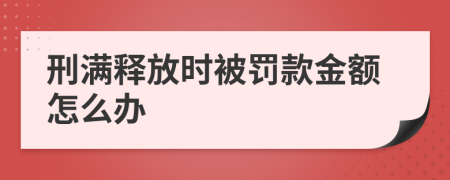 刑满释放时被罚款金额怎么办