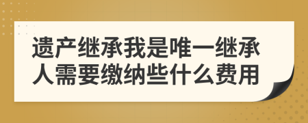 遗产继承我是唯一继承人需要缴纳些什么费用