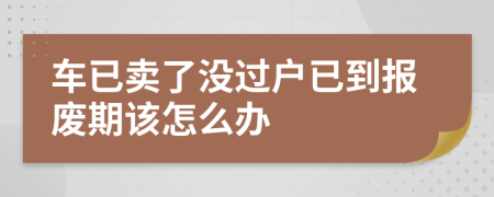 车已卖了没过户已到报废期该怎么办