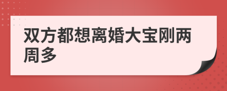 双方都想离婚大宝刚两周多