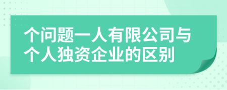 个问题一人有限公司与个人独资企业的区别