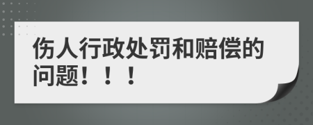 伤人行政处罚和赔偿的问题！！！