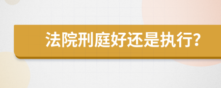 法院刑庭好还是执行？