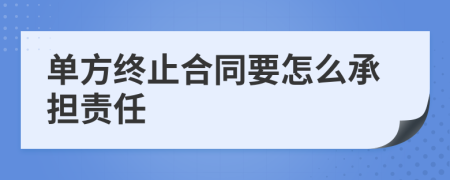 单方终止合同要怎么承担责任