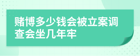 赌博多少钱会被立案调查会坐几年牢