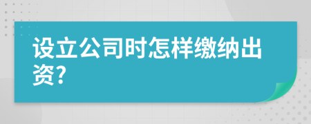 设立公司时怎样缴纳出资?