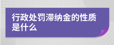 行政处罚滞纳金的性质是什么