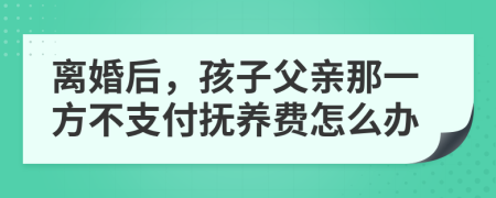 离婚后，孩子父亲那一方不支付抚养费怎么办