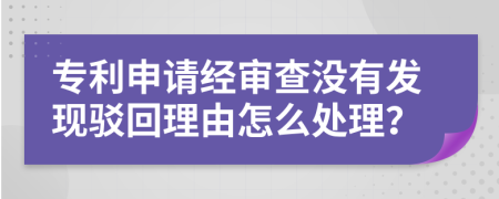 专利申请经审查没有发现驳回理由怎么处理？