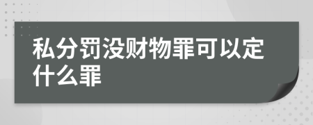 私分罚没财物罪可以定什么罪