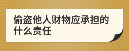 偷盗他人财物应承担的什么责任