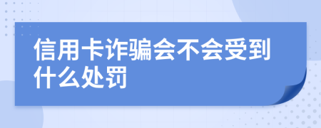 信用卡诈骗会不会受到什么处罚