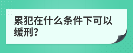 累犯在什么条件下可以缓刑？