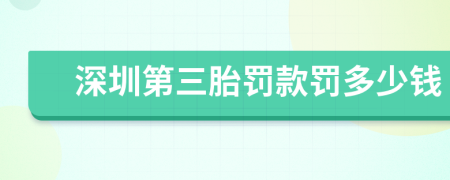 深圳第三胎罚款罚多少钱