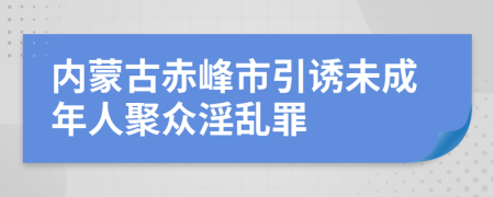 内蒙古赤峰市引诱未成年人聚众淫乱罪