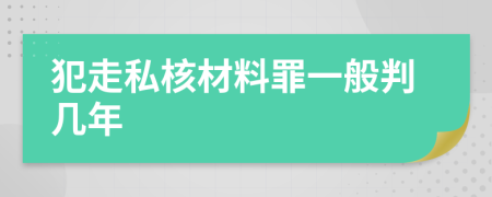 犯走私核材料罪一般判几年