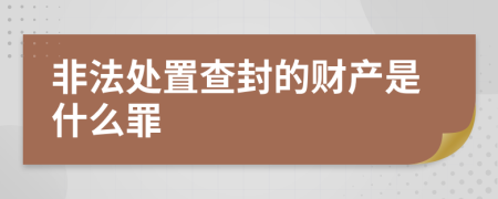 非法处置查封的财产是什么罪
