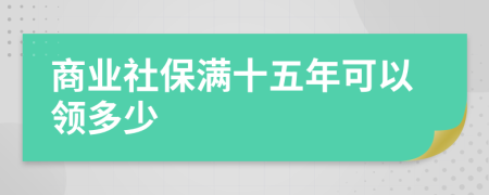 商业社保满十五年可以领多少