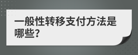 一般性转移支付方法是哪些？