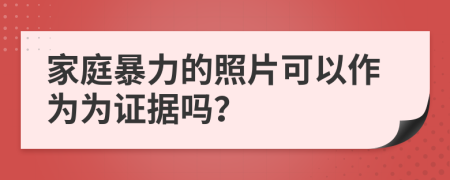 家庭暴力的照片可以作为为证据吗？
