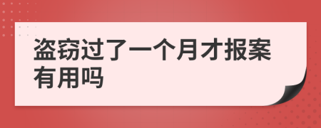 盗窃过了一个月才报案有用吗