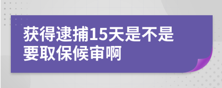 获得逮捕15天是不是要取保候审啊
