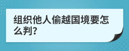 组织他人偷越国境要怎么判？