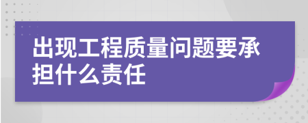 出现工程质量问题要承担什么责任