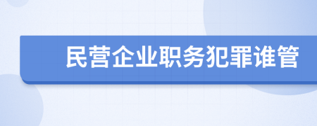 民营企业职务犯罪谁管