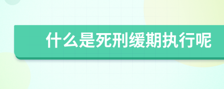 什么是死刑缓期执行呢