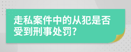 走私案件中的从犯是否受到刑事处罚?