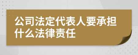 公司法定代表人要承担什么法律责任