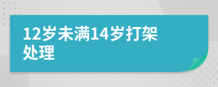 12岁未满14岁打架处理