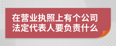 在营业执照上有个公司法定代表人要负责什么