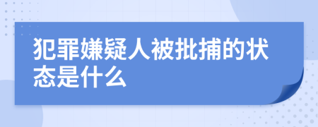 犯罪嫌疑人被批捕的状态是什么