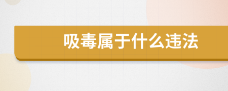 吸毒属于什么违法