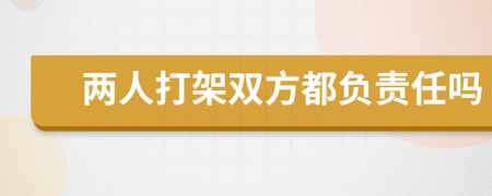 两人打架双方都负责任吗