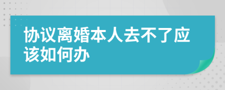 协议离婚本人去不了应该如何办