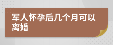 军人怀孕后几个月可以离婚