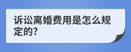 诉讼离婚费用是怎么规定的?